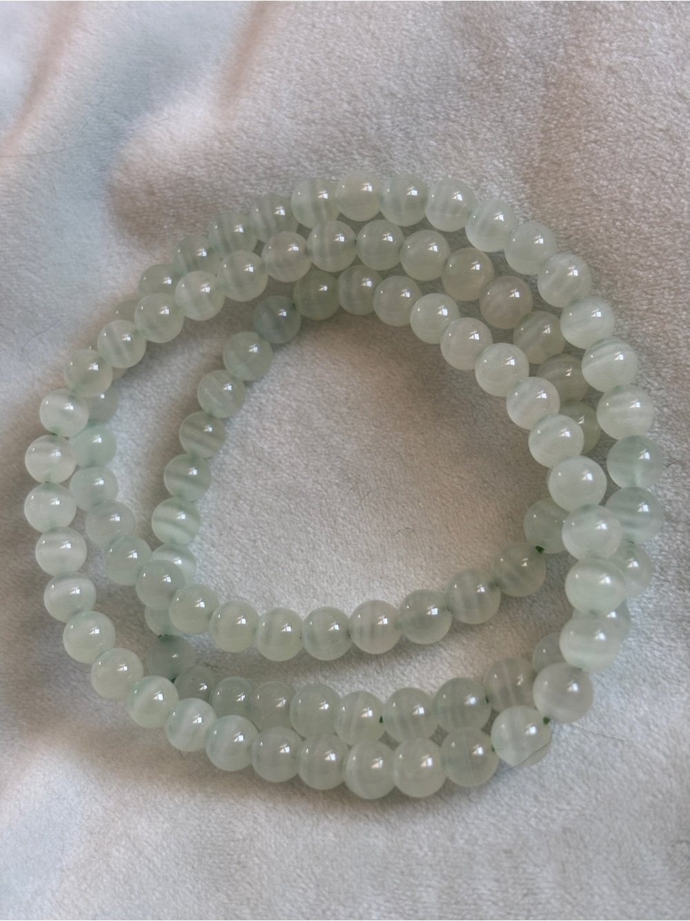 Light Green Banded Calcite Beaded Wrap Bracelet